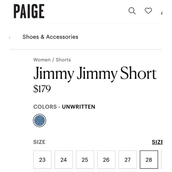 ~ PAIGE 28 Jean Shorts** Jimmy Jimmy Rolled Hem Zip Button Pockets Mid-Rise - Picture 2 of 16